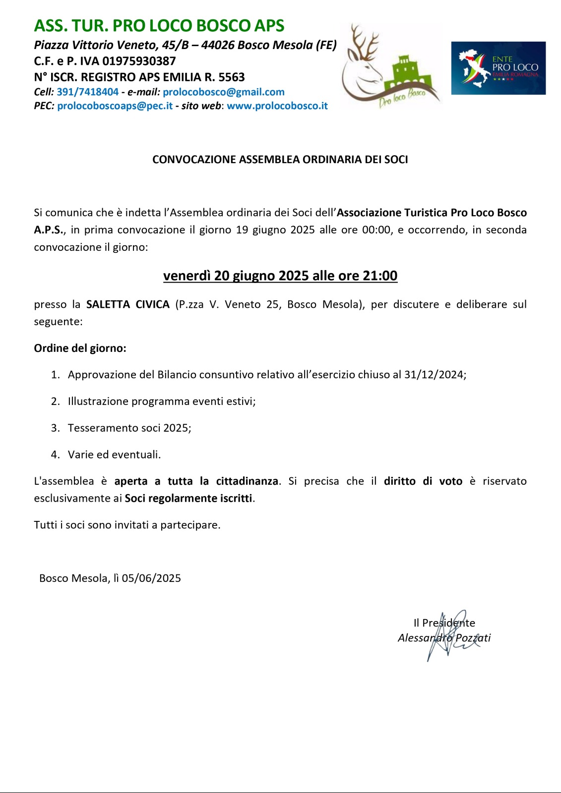 Convocazione Assemblea soci