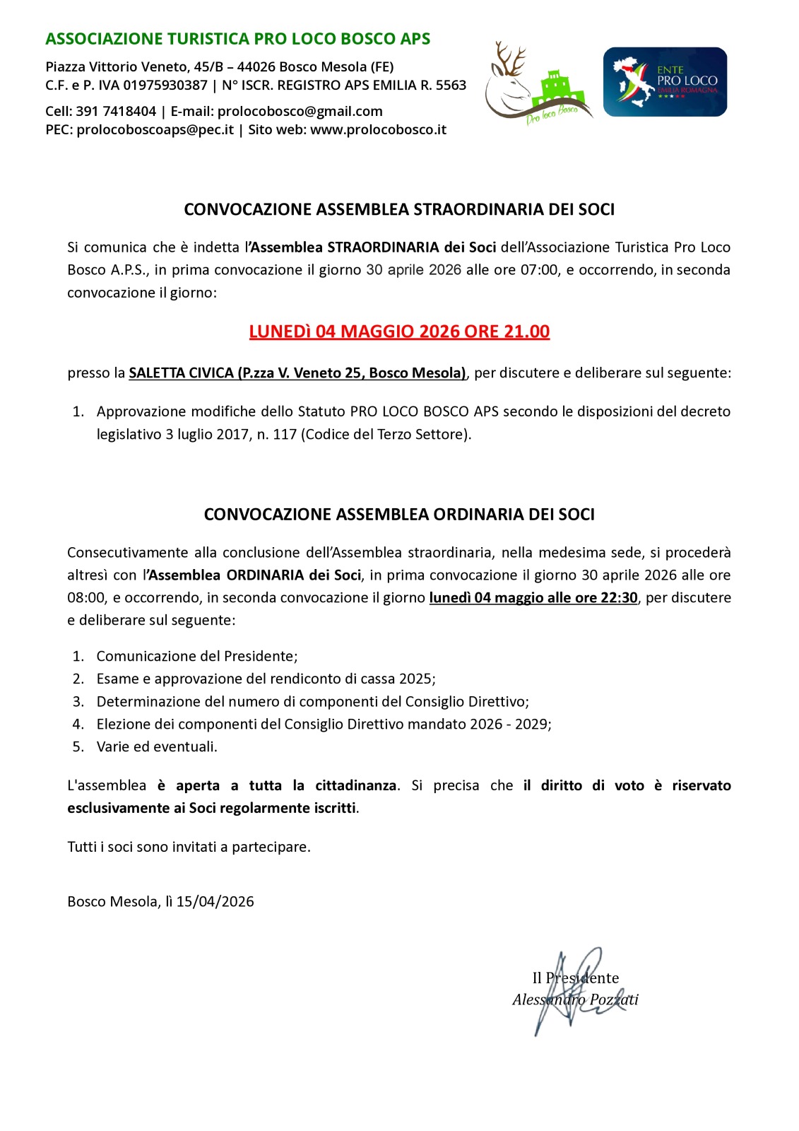 Convocazione Assemblea soci